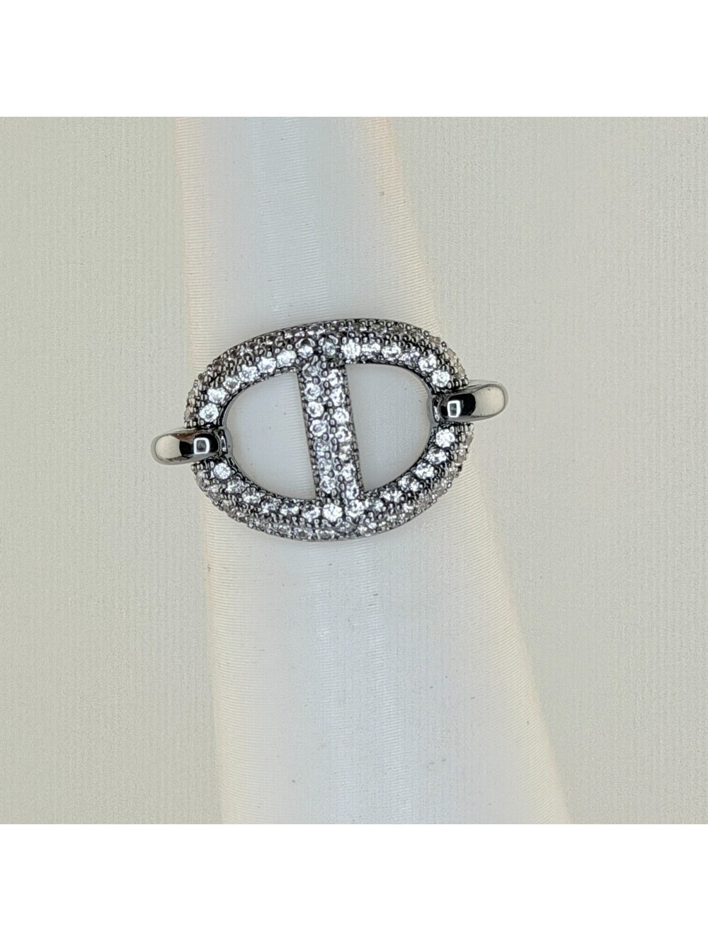 Bomb Party RG62605 Ring Sz 6 "Beyond Whispered Dreams" Clear CZ on Hematite Pave